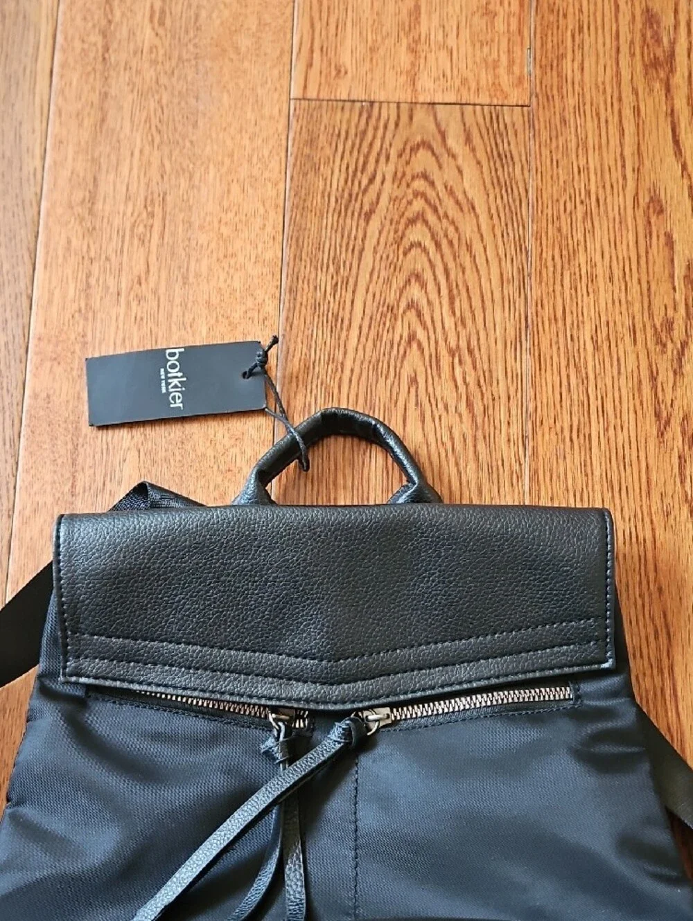 Botkier Black Mini Backpack with Zip Front
